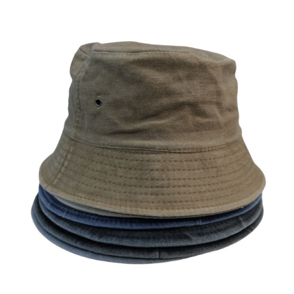 Bucket Hat, Wide Brim Washed Denim Cotton Outdoor Sun Hat Flat Top Cap for Fishing Hiking Beach Sports