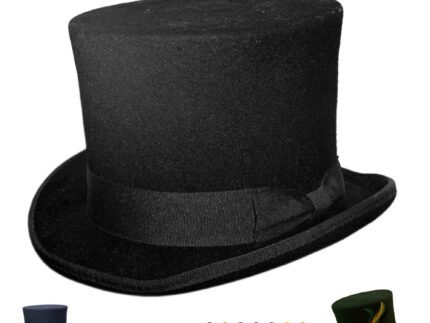 Pure Wool Top Hat for Men Satin Lined Topper Hat Unisex Tophat Christmas Handmade hat, Wool felt Top Hats for Men | Removeable Feather, High Crown & with Satin lining