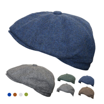 Mens Flat Caps UK 8 Panel Peaky Flat Baker Boy Hats Wool Cap – Gatsby Tweed Wool Fabric Newsboy Style Women Baker 1920s Hat Flat Cap Men Plain Herringbone