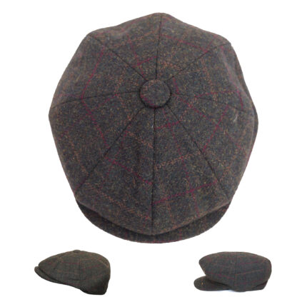 Men's Brown Grey Classic Baker Boy Style 8-Panel Tommy Baker Cap Baker Men Newsboy Caps Peaky Baker