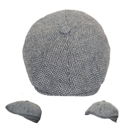 Flat Caps Peaky Herringbone Baker Men Newsboy Caps for Men Women (Black and Gery) Newsboy Cap Gatsby Baker Boy