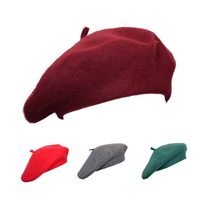 Wool Beret, Female Autumn and Winter England Solid Color French Style Classic Beret Hat - Vintage Women's Berets for Ladies UK