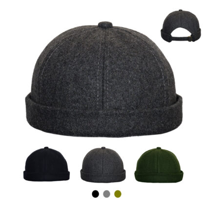 Wool Docker Cap Men - Hat Made of 100% Wool- Cap with Hook-and-Loop Closure - Harbour hat Summer/Winter