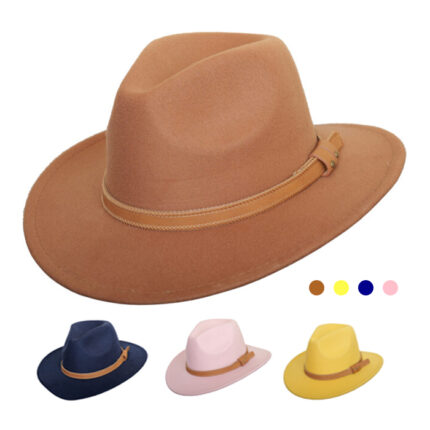 Packable leather belt Design Hat with Wide Brim and Lether band - Western Style Cowboy Hat for Parties