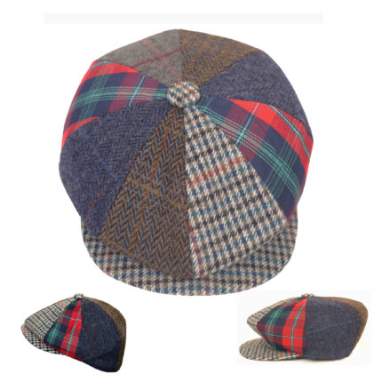 Newsboy Cap for Men & Women- 100% Wool Newsboy Flat Cap in Plaid Pattern Style Mens Tweed Flat Cap for Any Occasion and Season