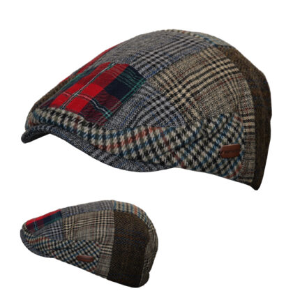 Patch Baker Flat Hat for Men & Women- 100% Wool  Newsboy Flat Cap in Plaid Pattern Style Mens Tweed Flat Cap for Any Occasion and Season