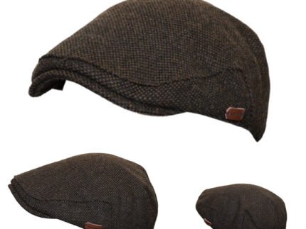 Wool Premium Derby Tweed Teflon Lining Elastic Closure Cambridge Flat Cap 100% Wool