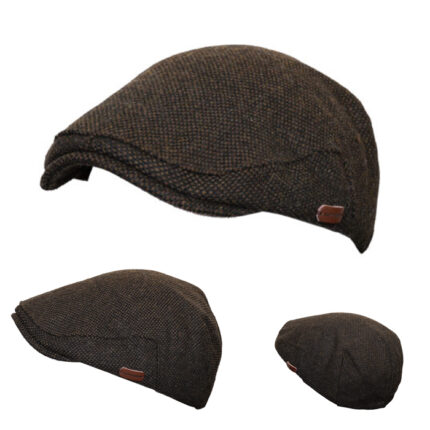 Wool Premium Derby Tweed Teflon Lining Elastic Closure Cambridge Flat Cap 100% Wool