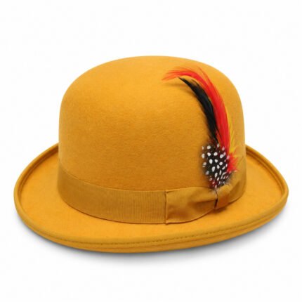 Classic Bowler Hat – English Wool Derby Hat with Curved Brim