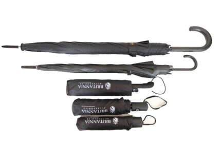 Black Umbrella  Strong Windproof Large Business Golf Umbrella 16 Ribs with Comfortable Wooden Crook J Handle for Man and Woman