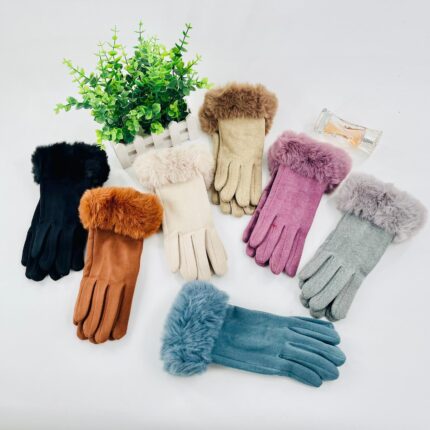 Women Gloves Winter Warm Thick Fluffy Gloves with Fleece Lined & Plush Cuff Girls Ladies Thermal Heated Mittens for Skiing Cycling Outdoor UK