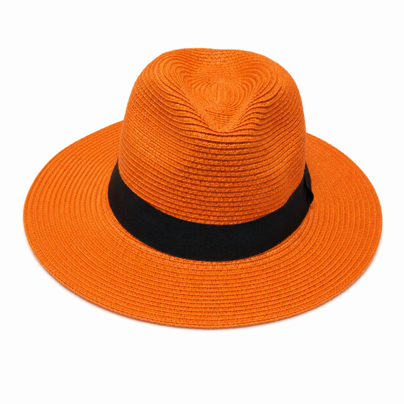 Unisex Wide Brim Straw Fedora Sun Hat