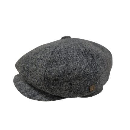 Scott&Gibson Harris Tweed Baker Boy CapBritish Made Arran Traditional Light Grey Cap 100% Wool in 5 Sizes Outer Hebrides of Scotland