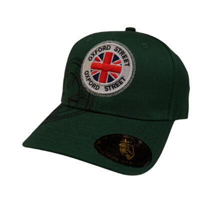 Oxford Street with England Flag Circle London- 100% Cotton Embroidery with Text- Baseball Cap for Men Women Solid colors