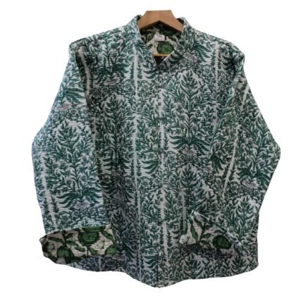 Quilted Jacket – Handmade Light Green Velvet Coat 100% Cotton , Reversable  Indian Made -Soft and light weight