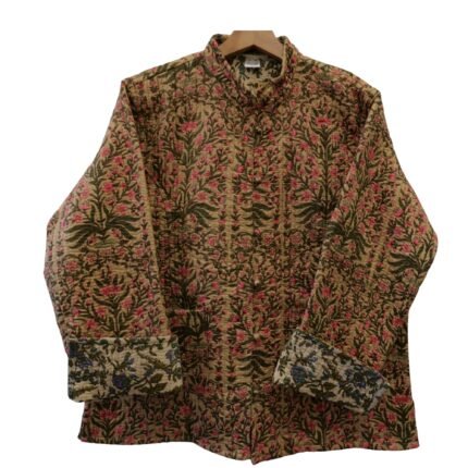 Quilted Jacket – Handmade  Velvet Coat 100% Cotton , Reversable  Indian Made -Soft and light weight