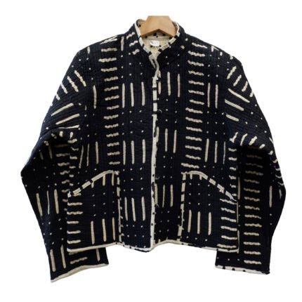 Quilted Jacket – Handmade Black Velvet Coat 100% Cotton , Reversable  Indian Made -Soft and light weight