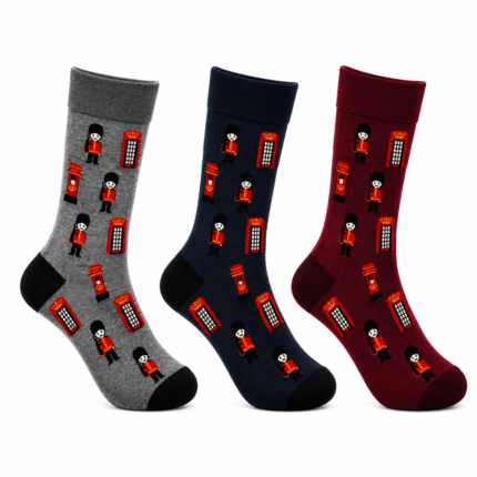 Men’s London Royal Guard, Telephone Box & Post Box Cotton Socks